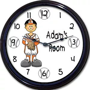 Orologio da parete bambino personalizzato Baltimore Orioles Baseball Camden Yards O's Davis - Foto 1 di 1