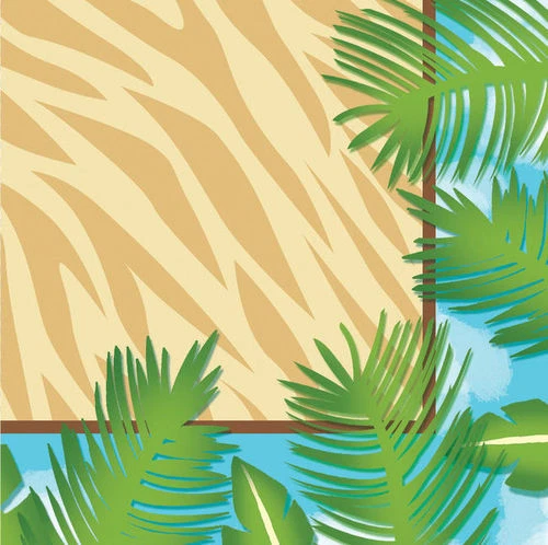 Safari Adventures Beverage Napkins (16) - Jungle Birthday Party Supplies - Image 1 of 1
