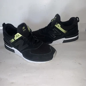 New Balance Mens 574 WS574RD Black And Yellow Sneakers Size - Picture 1 of 8