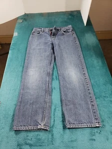 Tommy Hilfiger Jeans Sz 16 Youth Boys Blue Stretch Pants Mid Rise Slim Straight - Picture 1 of 14