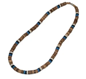 Gargantilla Nayt Hawaiian Coco Bead Collar Surfer 20" Natural Caqui Negro Azul - Imagen 1 de 1