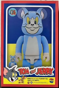 MEDICOM TOY BE@RBRICK TOM(Classic Color)FLOCKY Ver. 100% & 400% TOM & JERRY - Picture 1 of 6