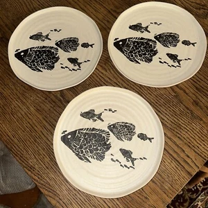 3 Anthropologie “Tetra” 10 3/4” Dinner Plates Euc - Picture 1 of 5