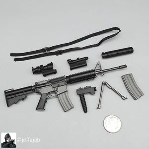1:6 ZY Toys M4 SOPMOD Rifle w/ Silencer Set for 12" Figures Dragon Delta SEAL - Picture 1 of 6