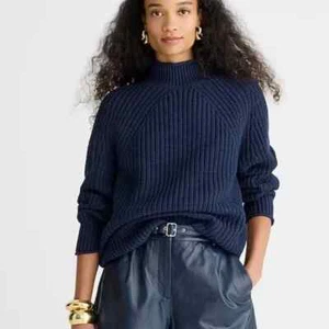 NWT J. Crew Relaxed Rollneck Sweater Navy Sz XXS - Picture 1 of 6