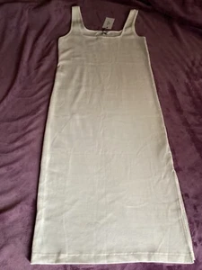 Calvin Klein Jeans Tank Dress White Sleeveless Ribbed Cotton Stretchy size XL - Picture 1 of 6