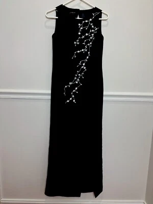 Vestido LIZCLAIBORNE NIGHT Negro Bordado Talla 4 Foto 1 de 4