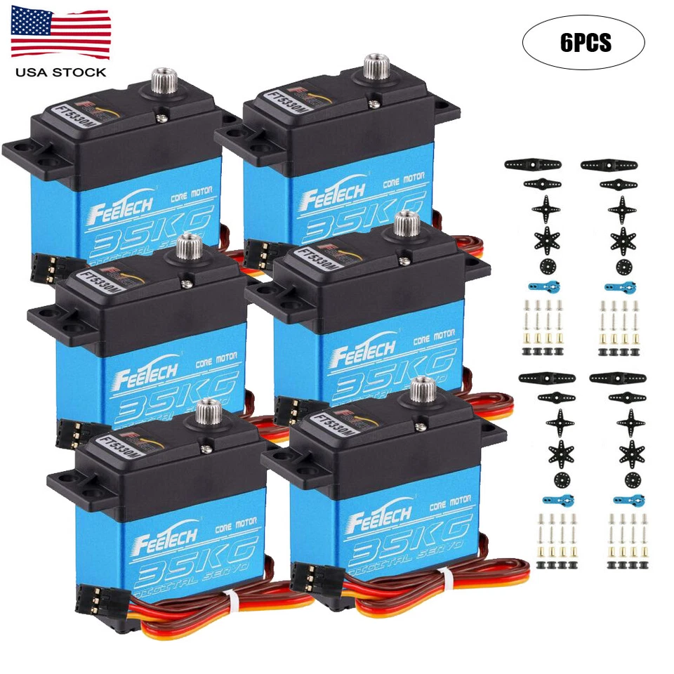 6x 35KG High Torque 180° Digital Servo for RC Car Crawler Truck,Boat Waterproof - Image 1 of 4