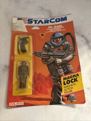 STARCOM - Shadow Force CPL. SLASH Magnetic Action Figure - Sealed (Coleco 1986) - Image 1 of 4