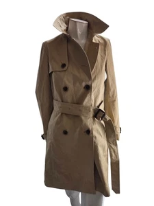J Crew Collection Women's Coat 2 Tan Belted Cotton Double Breasted Trench - Picture 1 of 9