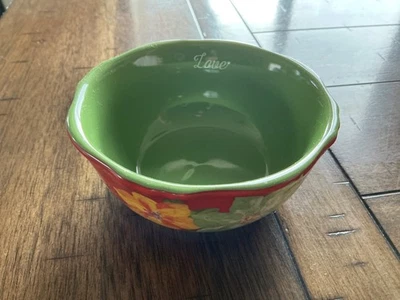 Pioneer Woman 4.5" LOVE Poinsettia Floral Fruit Bowl #112690.01 - Image 1 of 4