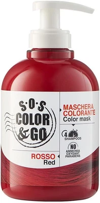 S.O.S Color 6 Go Maschera Colorante Riflesssante E Ravvivante, Rosso, 300 Millil - Immagine 1 di 4