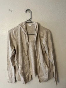 Gap Sweats Fleece Kapuze offene Strickjacke Taschen braun Athleisure Damen Medium - Bild 1 von 4