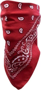 VELCRO®Brand ADJUSTABLE RED PAISLEY FACE WIND Blocker BIKER Ski BANDANA HANDMADE - Picture 1 of 3