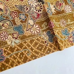 Letto Fiori #A 14,5x41 Vintage Giapponese Kimono Tessuto Seta Pannello RT22 - Foto 1 di 8