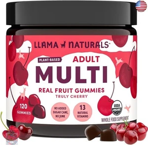 Llama Naturals Multivitamin for Women and Men, Vegan, Organic Gummies with - Picture 1 of 9