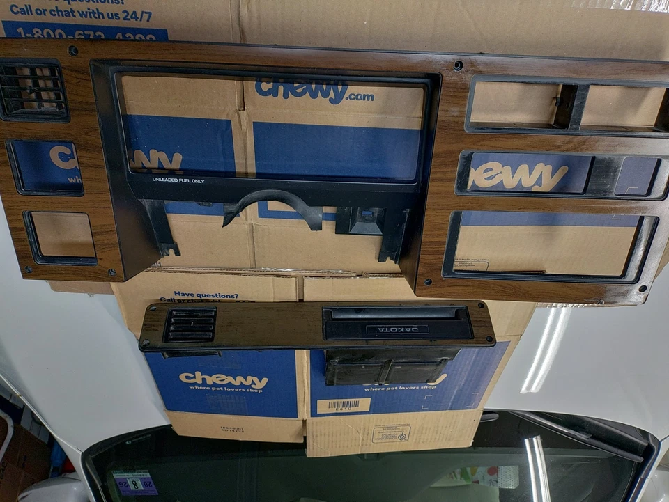 87-96 Dodge Dakota Truck tablero velocímetro bisel portavasos moldura OEM madera grano Foto 1 de 4