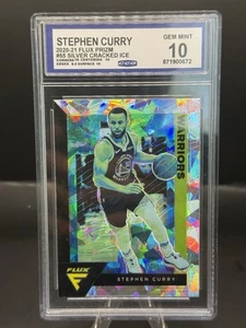 2020-21 Panini Flux Prizm- #55 Silver Cracked Ice Stephen Curry CGC 10 Warriors - Picture 1 of 3