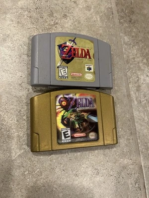 Zelda Collector’s Edition GOLD Majora's Mask & Ocarina Of Time (N64) Authentic - Image 1 of 3