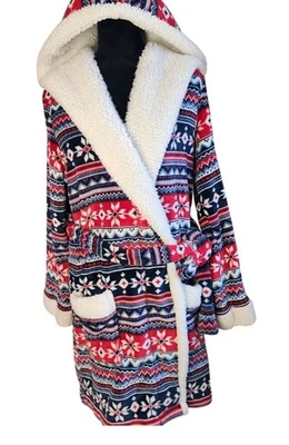 Albornoz polar con capucha Secret Treasures L/G festivo cálido acogedor sueño sherpa Foto 1 de 4