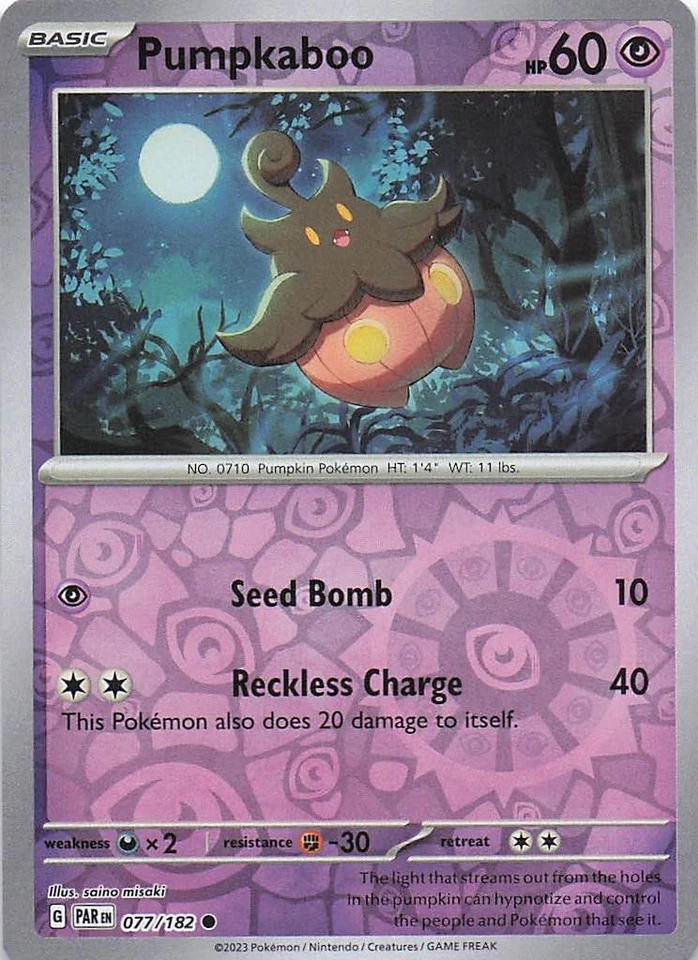 Pumpkaboo- Reverse Holo- SV04: Paradox Rift 077/182- NM - Image 1 of 2