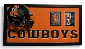 Oklahoma State Cowboys 3D Mini Helmet Display | Sanders & Thomas | 10x20 Framed - Picture 1 of 7