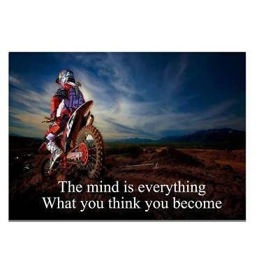 11# Motocross Motivacional Cita Inspiradora Póster Velocidad Sé Fuerte Imagen  Foto 1 de 4