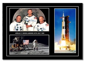 Apollo 11 Inspired By Spaceflight Humans on the Moon Poster Armstrong Aldrin  - Picture 1 of 6