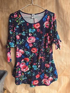 Top túnica mujer AZUL floral PEQUEÑO MODA EE. UU. - Imagen 1 de 7