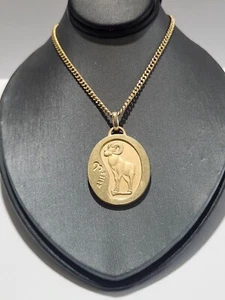 WIDDER STERNZEICHEN ANHÄNGER MIT 20" 1/20 12k GOLD GEFÜLLTE KETTE - Bild 1 von 8