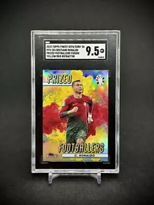 Cristiano Ronaldo 2023 Topps Finest Yellow & Red Fusion Refractor PR /65 SGC 9.5 - Picture 1 of 2