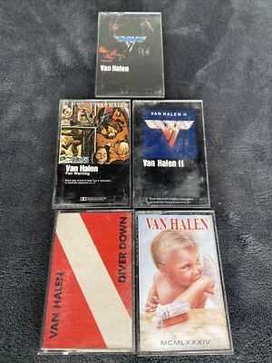 Van Halen Cassette Lot (5) Diver Down, Fair Warning, 1985, I & II - Image 1 of 4
