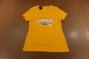 Los Angeles Lakers 2020 NBA Champions Fanatics Womens Medium Gold V Neck Tee NWT - Picture 1 of 11