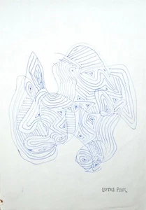 Lutka Pink - Drawing Original - Felt - Zig Zag 28 - Picture 1 of 2