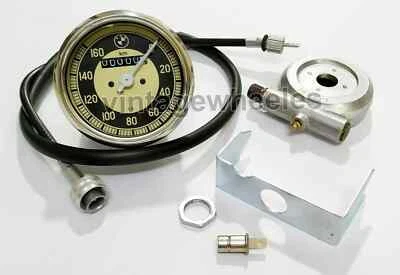 RÉPLICA BMW SPEEDO 0-160 KMH + UNIDAD Y CABLE 54" PULGADAS PARA BMW R25 R26 Y R50-51 Foto 1 de 4