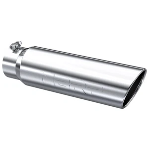 MBRP T5124 Stainless Steel Angled Rolled End Round 4 inch Universal Exhaust Tip - Picture 1 of 3