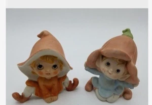 Vintage Homco Porzellan Pixie Elfen #5213 & #5615 - Bild 1 von 4
