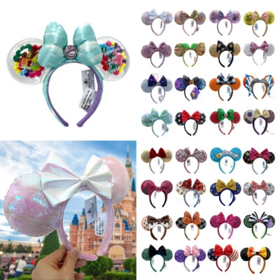 125 Styles Disney Parks Mickey Sequins Bow Mermaid Ariel Minnie Ears Headband - Image 1 of 4