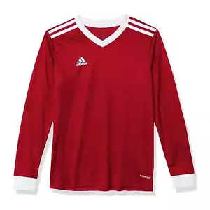 NEW Adidas Boys Athletic Short Sleeve T-Shirt Tabela 18 V Neck Soccer Jersey - Picture 1 of 9