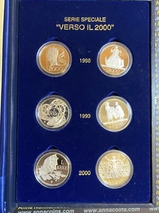 Italy 1998-2000 Verso IL 2000 Six Silver Proof Coin Set - Bild 1 von 5