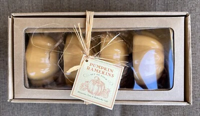 Novo na caixa Williams Sonoma outono abóbora ramequins tigelas conjunto de 4 - Imagem 1 de 4