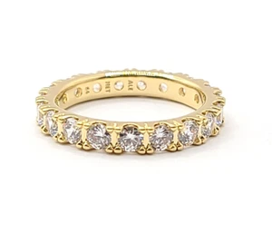 Authentic Pandora Ring, Sparkling Row Eternity, #160050C01 sz 7 14K Gold Plated - Picture 1 of 5