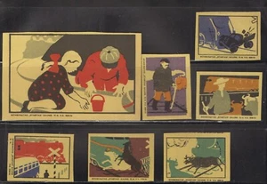 MATCHBOX ETIKETTEN LITAUEN-Eisenbahnunfallverhütung,Yel,Set 6+1,Startas-** - Bild 1 von 1