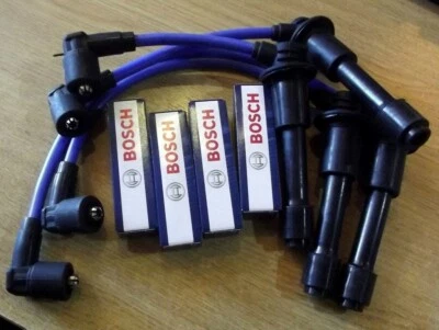 Set cavi HT & candele Bosch, blu, Mazda MX5 mk1 mk2 1.6 & 1.8, fili spina - Immagine 1 di 3