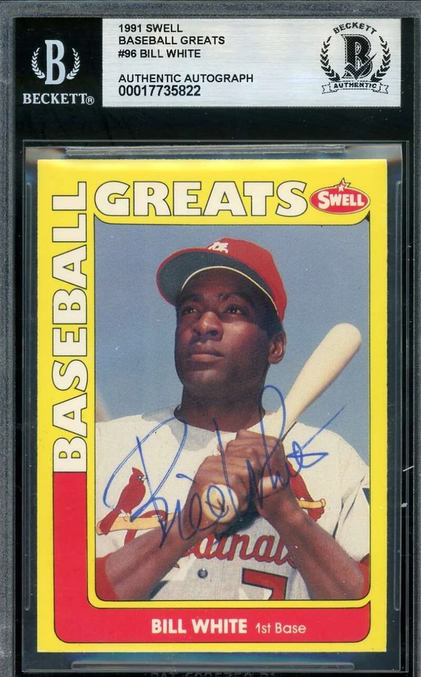 Bill White Beckett BAS Signed 1991 Swell Baseball Greats Autograph - Image 1 of 2