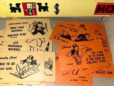 Винтажные карты Monopoly Community Chest & Chance 1946 (30) всего карт - Изображение 1 из 4