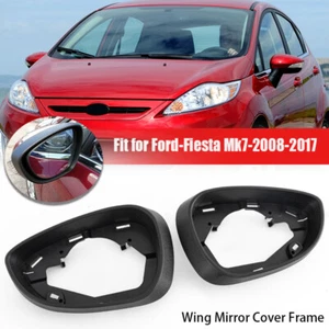 Door Wing Rear View Mirror Cover Trim Frame Pair For Ford Fiesta MK7 2009-2017 ` - Picture 1 of 12