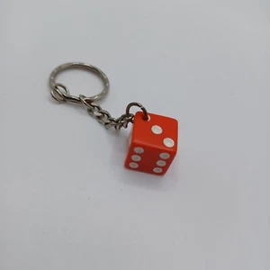 VTG Red Dice With white dots Key Chain  - Picture 1 of 3