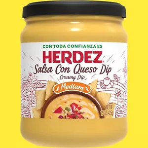 HERDEZ Queso Con Salsa Creamy Dip Shelf-Stable, Medium, 15 oz Glass Jar - Picture 1 of 1