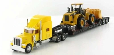 Norscot Peterbilt 389 Yellow w Trail King Trl w CAT 950G Series II Wheel Ldr New - Image 1 of 2